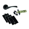 Internal Fire Door Pack - Stirling (3pcs Ce7 75mm Tub Latch) 76mm Matt Black Pack