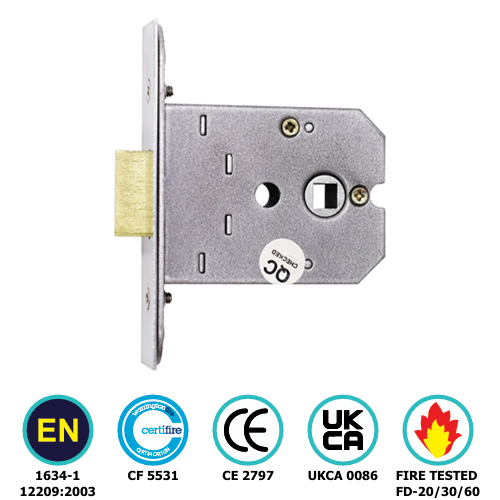 Flat Mortice Latch - Ce / Certifire / Fd / En12209 - Hang Up Box 76mm Electro Brass Each