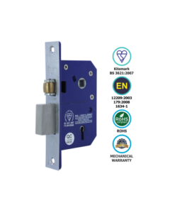 Bs3621 5 Lever Sash Lock (3k74) Retro Fit 66mm, 76mm - Satin Stainless and Electro Brass - Each