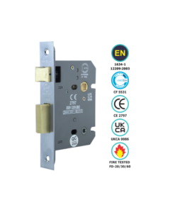 Architectural Bathroom Lock Ce / En12209 / Certifire / Fd 63mm, 76mm - Available in Chrome Plated and Satin Chrome Finish