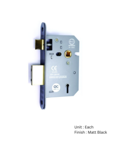 5 Lever Sash Lock Ce Radius Corner 63mm Matt Black Each