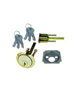 Premium Rim Cylinder - 3 Keys Polished Brass Each
