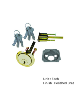Premium Rim Cylinder - 3 Keys Polished Brass Each