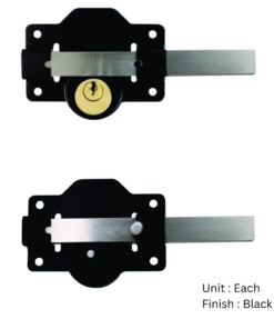Long Throw Cylinder Rim Dead Lock - Single Epoxy Black Each