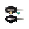 Double - Long Throw Cylinder Rim Dead Lock - Epoxy Black Each
