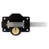 Long Throw Gate Lock - Double - To Pass 70mm Cyl Epoxy Black Each
