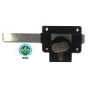 Long Throw Euro Cylinder Gate Lock Single C/W Key & Turn Cyl Epoxy Black Each