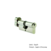 Euro Profile Cylinder And Turn Offset 60/40t Satin Chrome Each