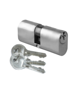 Oval Profile Cylinder - Double 35/35 Satin Chrome and Brass Each
