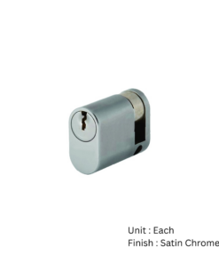 Oval Profile Cylinder - Single 45mm Satin Chrome Each