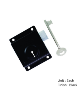 Contract Press Lock C/W 1 Key 65mm Epoxy Black Each