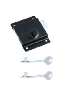 Press Lock C/W 2 Long Keys 76mm Epoxy Black Each