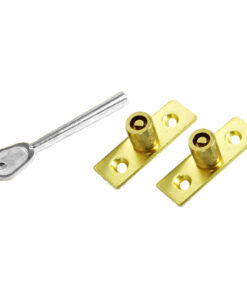 Sash Stop - Pack Of 2 Plus 1 Key Bright Zinc Plated, Electro Brass Each
