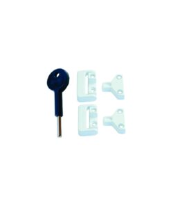 Window Toggle Lock Metal - 2 + Key (8k106) Epoxy White Each