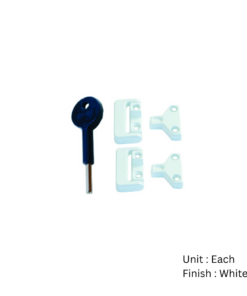 Window Toggle Lock Metal - 2 + Key (8k106) Epoxy White Each