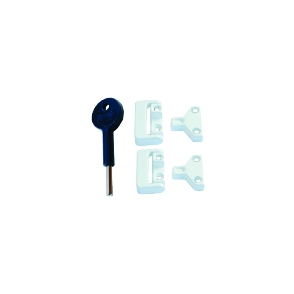Window Toggle Lock Metal - 2 + Key (8k106) Epoxy White Each