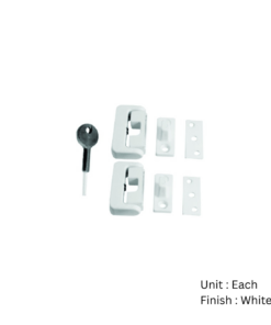 Window Toggle Lock Wooden - 2 + Key (8k101) Epoxy White Each