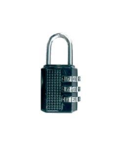 3-Digit Combination Padlock Tri Circle 25mm and 38mm Black Each