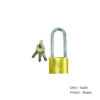 Tri-Circle Brass Padlock - Long Shackle 32mm Brass Each