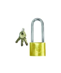 Tri-Circle Brass Padlock - Long Shackle 32mm Brass Each