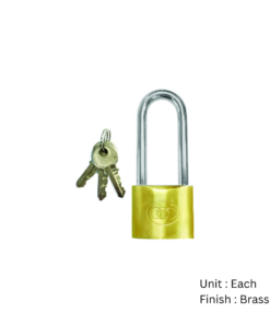 Tri-Circle Brass Padlock - Long Shackle 32mm Brass Each