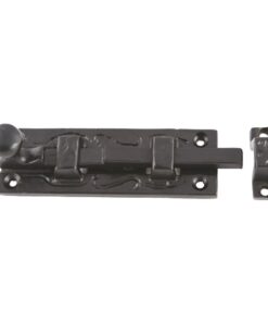 Black Antique Door Bolt With Knob - Straight 75mm and 100 Epoxy Black Each