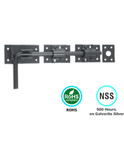 Garage Door Bolt - Heavy Epoxy Black and Hot Spelter Galvanised Finish with Different Sizes Each