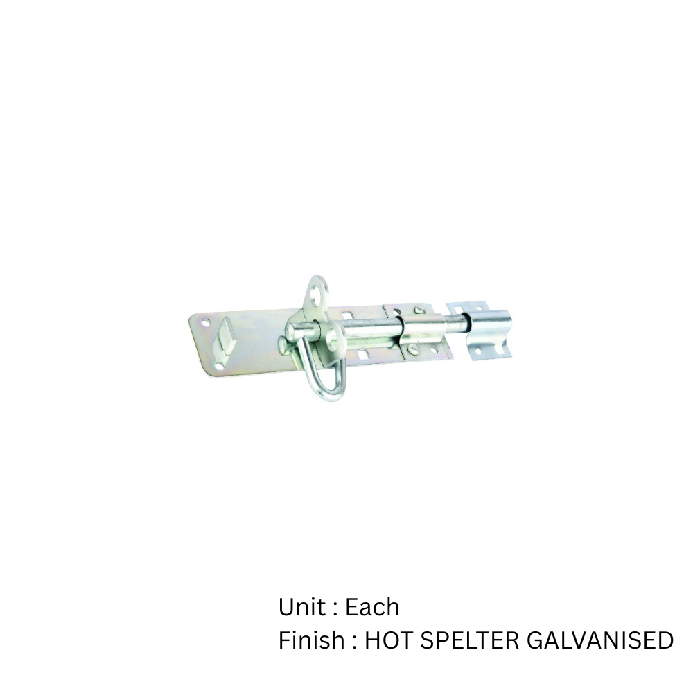 Heavy Brenton Pad Bolt - 5/8" Shoot Hot Spelter Galvanised with Multiple Sizes Each