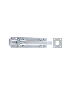 Steel Foot Bolt C/W Receiver Plate 200mm Bright Zinc Plated and Epoxy Black Finish Each