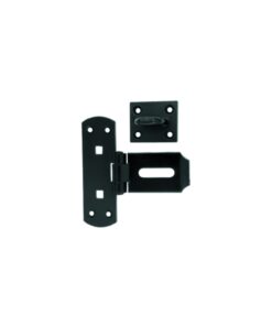 Vertical Hasp And Staple 150mm Black Durosil and Galvorite Silver Finish Each