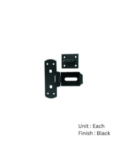 Vertical Hasp And Staple 150mm Black Durosil and Galvorite Silver Finish Each
