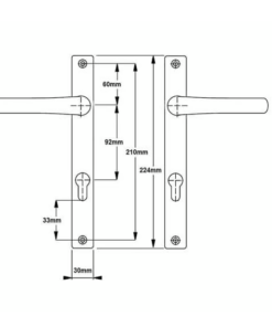 Alternative view of Lever UPVC Multipoint Door Handles - 92mm PZ Unsprung 212mm Screw Centres