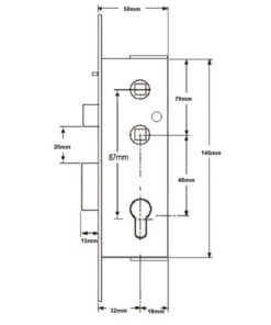 Alternative view of Gibbons Monalock Copy Gearbox With Snib For Aluminium Doors - Lift Lever or Double Spindle