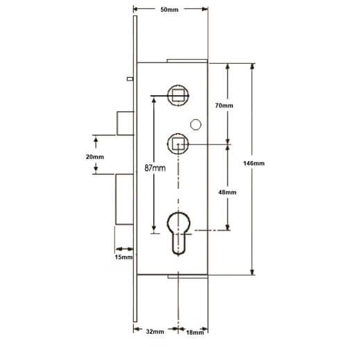 Gibbons Monalock Copy Gearbox With Snib For Aluminium Doors - Lift Lever or Double Spindle 2 Gibbons Monalock Copy Gearbox With Snib For Aluminium Doors - Lift Lever or Double Spindle - Image 2