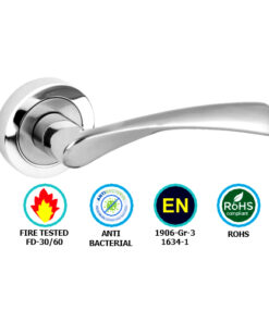 Stirling Round Rose Latch To En1906 (Part 3) - 114mm x 52mm Set - Available in Multiple Finishes
