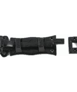 Black Antique Straight Door Bolt - Curly Tail 76mm Epoxy Black Each