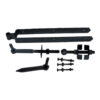 Premium Adjustable Field Gate Set C/W Fixings - Set 600mm Ebony Black