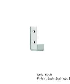 125mm Satin Stainless Steel Robe Hook  Each