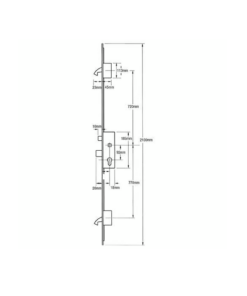 Alternative view of AV2 + Latch Deadbolt 2 Hooks Flat 16mm Faceplate Autolocking Multipoint Door Lock