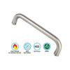 Stainless Steel Round Bar Pull Handle - Brass Insert Satin Stainless with Multiple Sizes Each