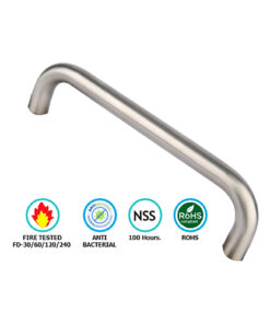 Stainless Steel Round Bar Pull Handle - Brass Insert Satin Stainless with Multiple Sizes Each