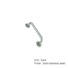 Stainless Steel Round Bar Pull Handle C/W Rose - Brass Insert 225 X 19mm Satin Stainless Each 3 Stainless Steel Round Bar Pull Handle C/W Rose - Brass Insert 225 X 19mm Satin Stainless Each