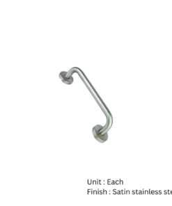 Stainless Steel Round Bar Pull Handle C/W Rose - Brass Insert 225 X 19mm Satin Stainless Each