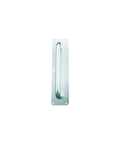 Aluminium Round Bar Pull Handle On Plate 300 X 19mm Satin Anodised Each