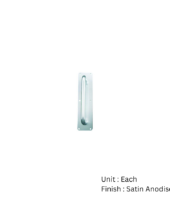 Aluminium Round Bar Pull Handle On Plate - Pull 300 X 19mm Satin Anodised Each