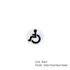 Stainless Steel Circular Sign - Disabled 76mm Satin Each