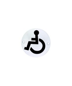 Stainless Steel Circular Sign - Disabled 76mm Satin Each