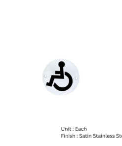 Stainless Steel Circular Sign - Disabled 76mm Satin Each