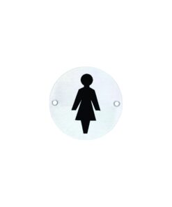 Stainless Steel Circular Sign - Female 76mm Satin Each