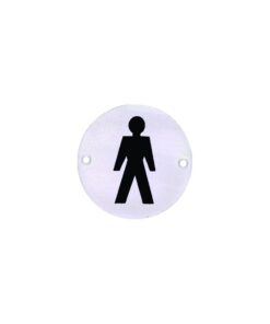 Stainless Steel Circular Sign - Male 76mm Satin Each